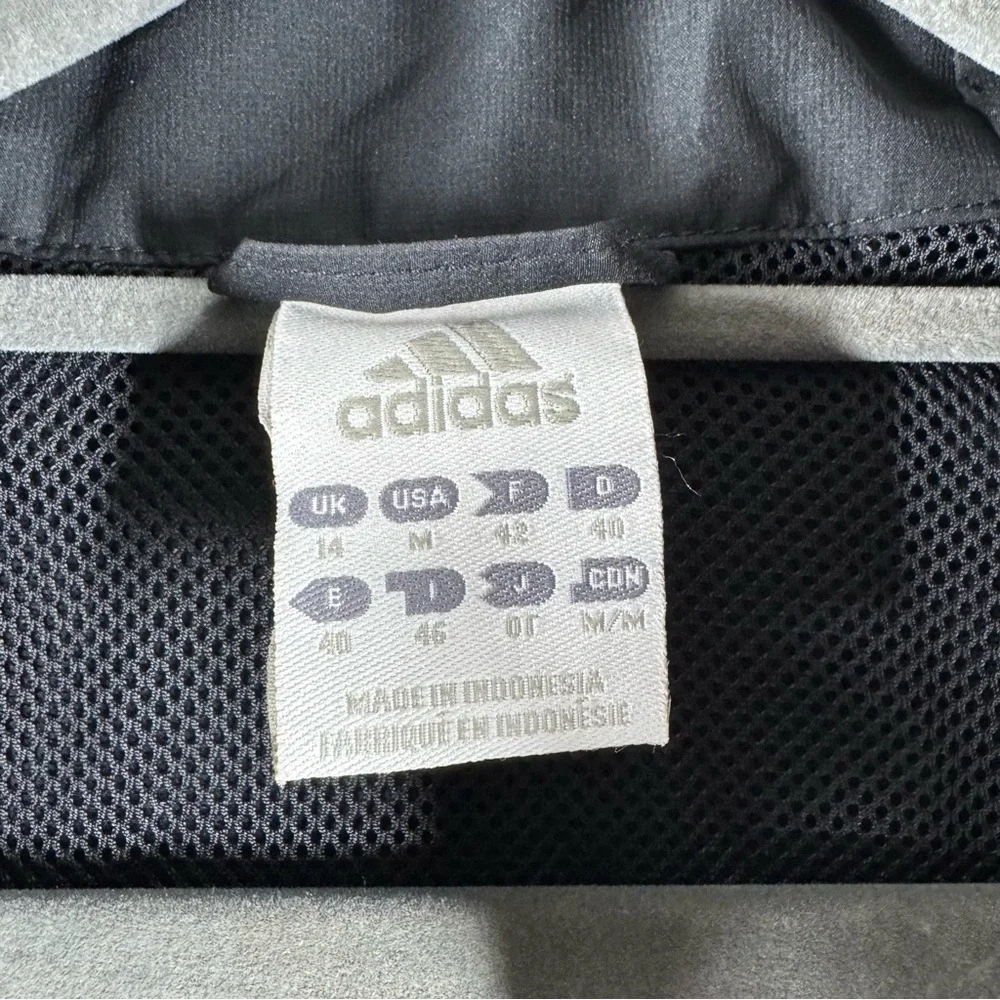 ADIDAS Jacket Womens Medium Black Full Zip Logo Long SleeveTrack Windbreaker M